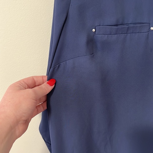 Fortune + Ivy Womens Plus 2x Blue Blouse - Picture 5 of 10